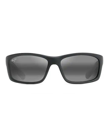 Maui Jim Kanaio Coast 766-02MD Matte Soft Black w White and Blue / Neutral Grey Polarised Lenses