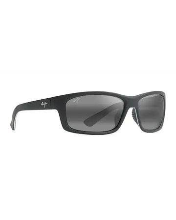 Maui Jim Kanaio Coast 766-02MD Matte Soft Black w White and Blue / Neutral Grey Polarised Lenses