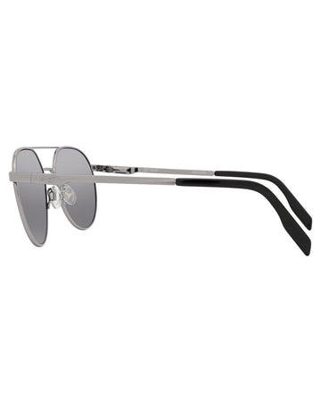 MAUI JIM  Waterfront Dual Mirror Silver to Black Round Unisex Sunglasses