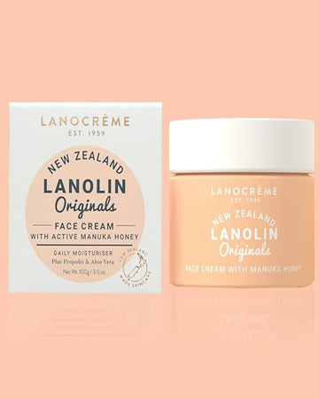 Lanocreme New Zealand Lanolin Face Cream with Active Manuka Honey 100g