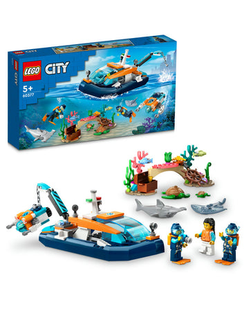 LEGO® City Explorer Diving Boat 60377 Building Toy Set (182 Pieces)