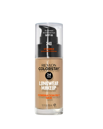 Revlon ColorStay Liquid Foundation Makeup, Combination/Oily Skin, SPF 15, 240 Medium Beige, 1 fl oz.