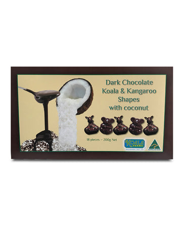 Koala Farm Dark Chocolate Koala & Kangaroo Shapes With Coconut 200g