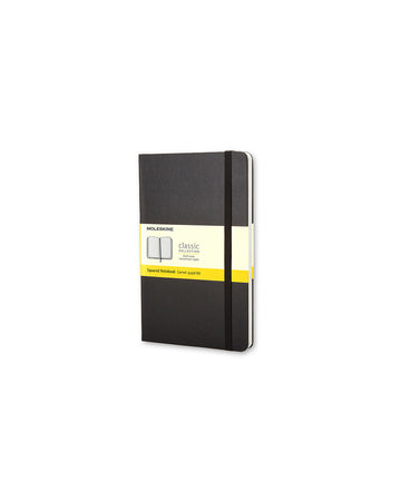 Classic Hard Cover Notebook Grid Pocket Black