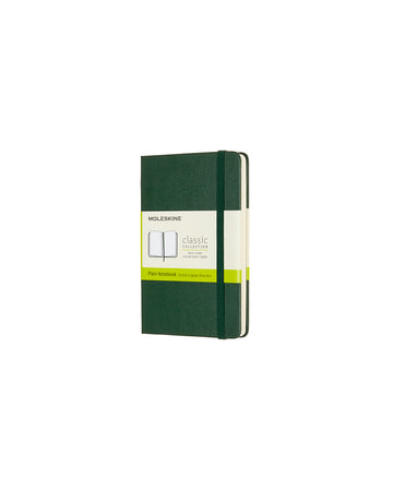 Classic Hard Cover Notebook Plain Pocket Myrtle Green