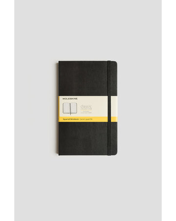 Classic Hard Cover Notebook Grid Large Black