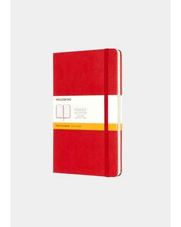 Classic Hard Cover Notebook Plain Large Scarlet Red