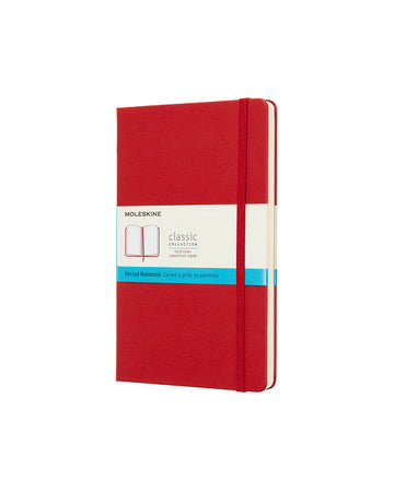 Classic Hard Cover Notebook Dot Grid Large Scarlet Red