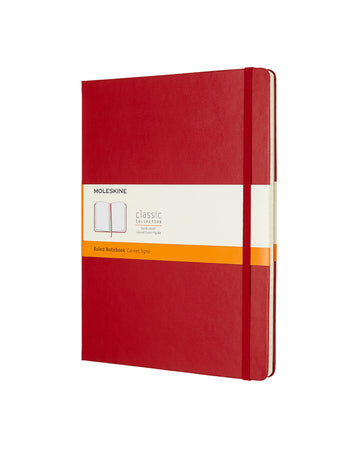 Classic Hard Cover Notebook Ruled Extra Large Scarlet Red