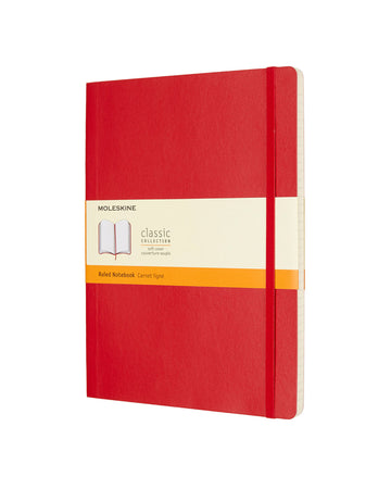 Classic Soft Cover Notebook Ruled Extra Large Scarlet Red