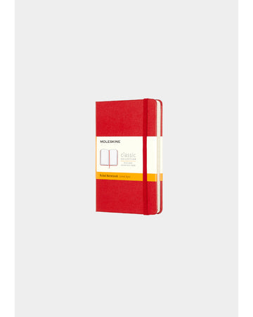 Classic Hard Cover Notebook Ruled Pocket Scarlet Red