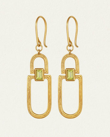 VAULT EARRINGS 18K GOLD VERMEIL PERIDOT TS898E-GVPL