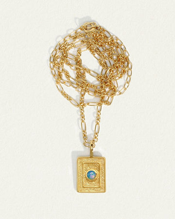 AGORA NECKLACE 18K GOLD VERMEIL WHITE OPAL TS915N-GVPL